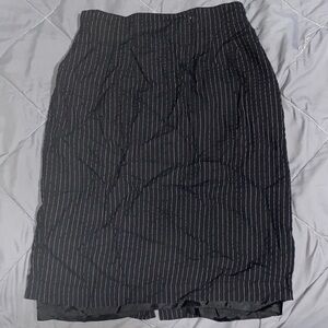 Elegant Black Pinstripe Skirt